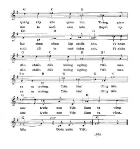 Sheet nhạc bài: TIẾN QUÂN CA – Quốc ca (Văn Cao) - Hợp âm Pro
