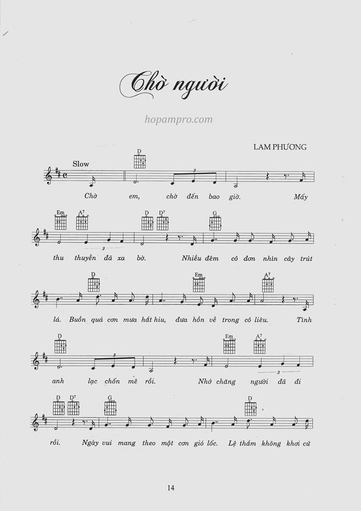 Cho nguoi - Lam Phuong - sheet