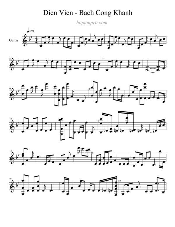 Dien vien - Bach Cong Khanh - sheet