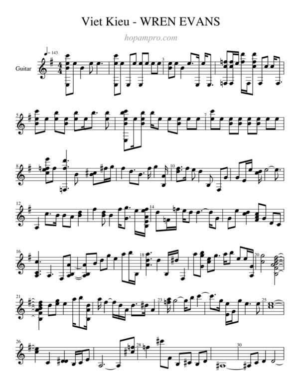 Viet kieu - WREN EVANS - sheet