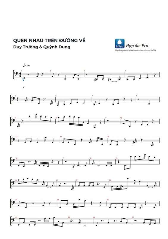 Quen nhau tren duong ve - sheet