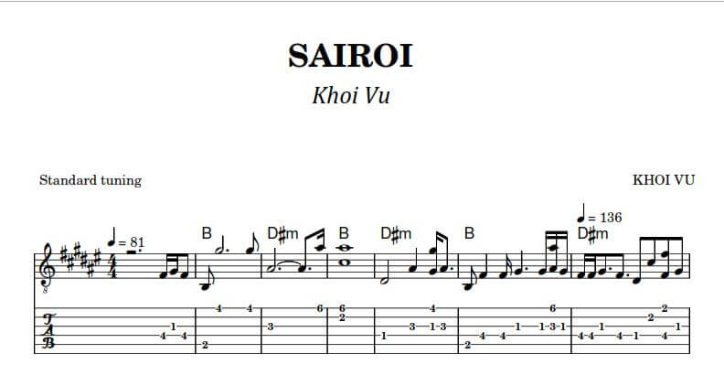 Sai Rồi (Hợp âm & TAB) - Khoi Vu